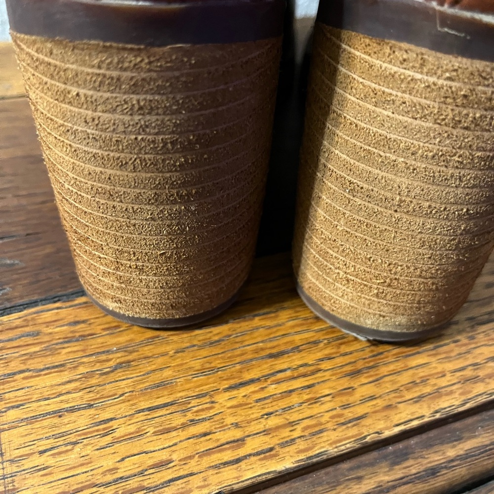 Korks Tan Cognac “Kari Block” Faux Leather Ankle Booties 3” Heel Size 8.5M - Picture 5 of 10